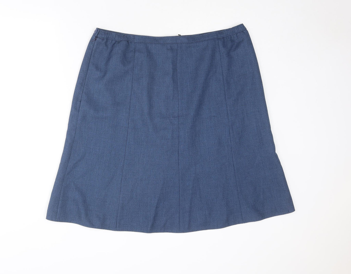 EWM Womens Blue Polyester A-Line Skirt Size 20 Zip