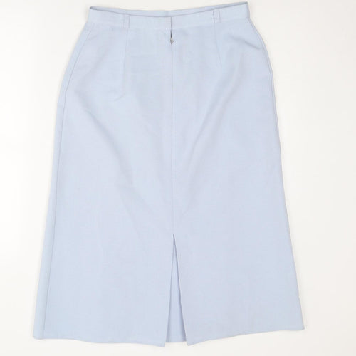 St Michael Womens Blue Polyester A-Line Skirt Size 14 Zip