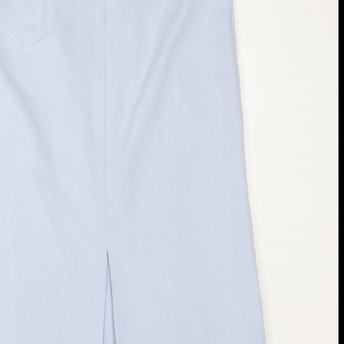 St Michael Womens Blue Polyester A-Line Skirt Size 14 Zip