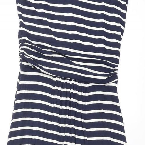 Boden Womens Blue Striped Viscose A-Line Size 16 V-Neck Pullover