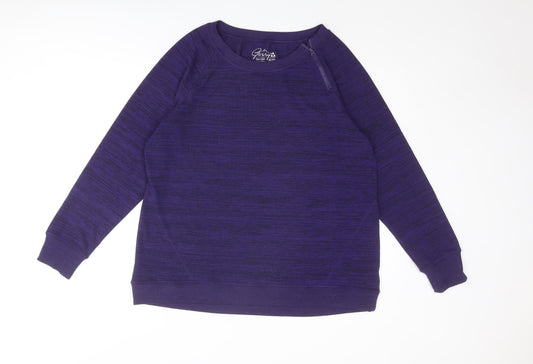 Gerry Womens Purple Polyester Pullover Sweatshirt Size XL Zip