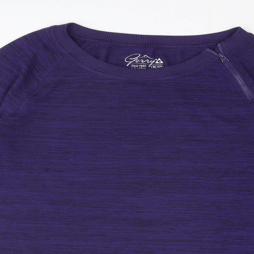 Gerry Womens Purple Polyester Pullover Sweatshirt Size XL Zip
