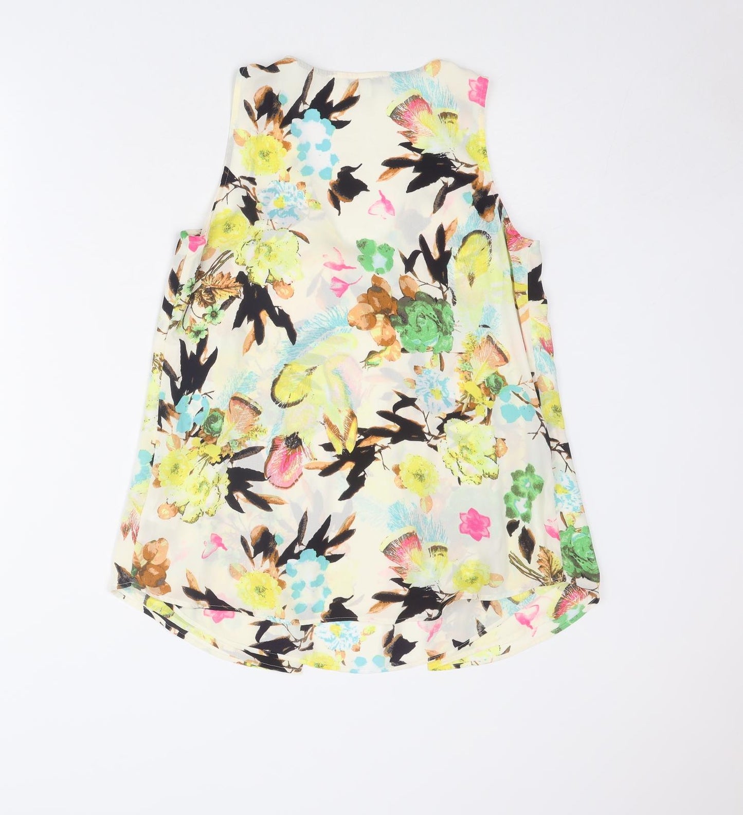 DR2 by Daniel Rainn Womens Multicoloured Floral Polyester Basic Blouse Size S V-Neck - Open Front