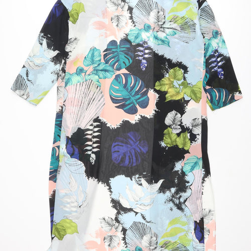 Warehouse Womens Multicoloured Geometric Polyester Kimono Blouse Size S V-Neck