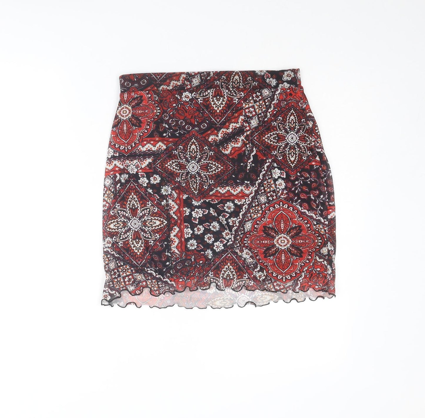 Daisy Street Womens Multicoloured Geometric Polyester Bandage Skirt Size 12