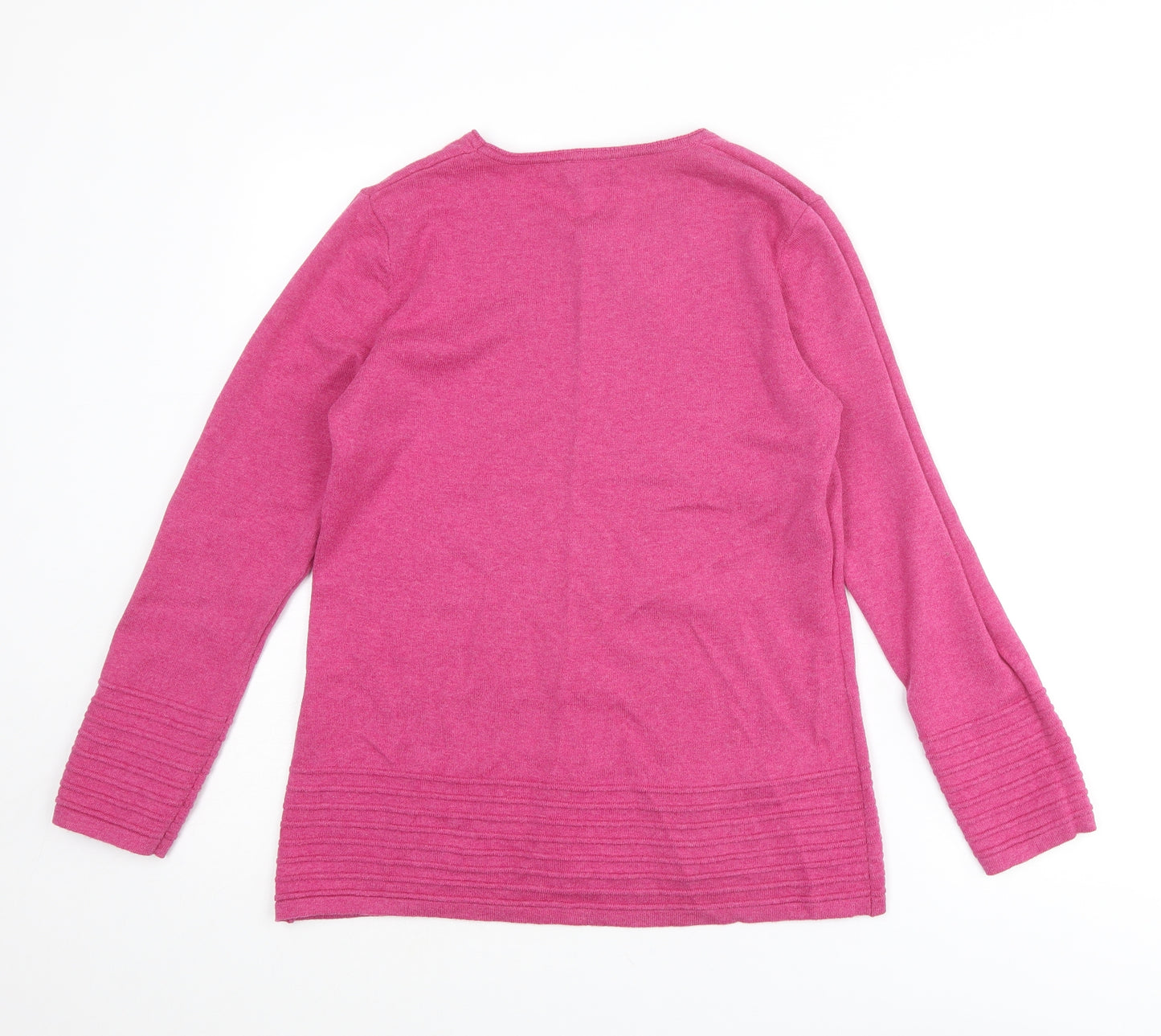 Marble Womens Pink Round Neck Cotton Pullover Jumper Size 14