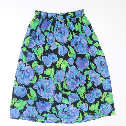 Jaeger Womens Multicoloured Floral Cotton A-Line Skirt Size 16