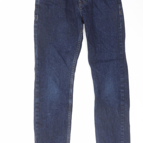 Denim & Co. Mens Blue Cotton Straight Jeans Size 28 in L30 in Slim Zip