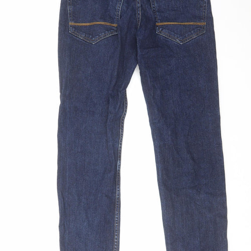 Denim & Co. Mens Blue Cotton Straight Jeans Size 28 in L30 in Slim Zip