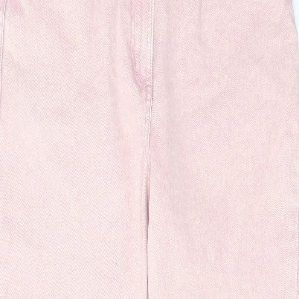 TU Womens Pink Cotton Mom Jeans Size 12 L27 in Regular Zip