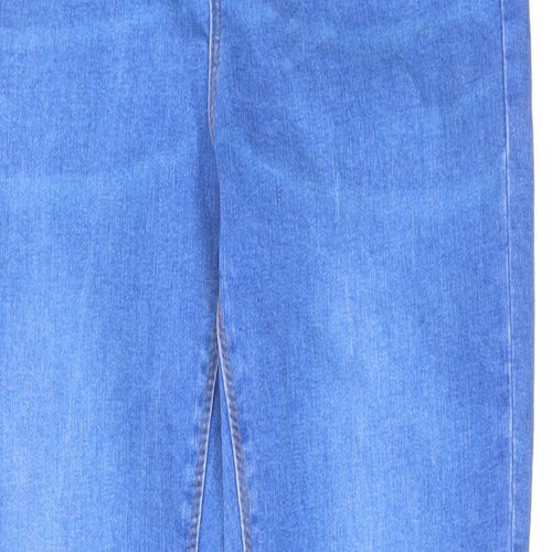 Denim & Co. Womens Blue Cotton Skinny Jeans Size 14 L29 in Regular Zip