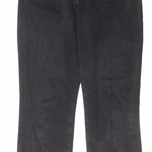 COLLUSION Womens Black Cotton Straight Jeans Size 32 in L34 in Regular Zip