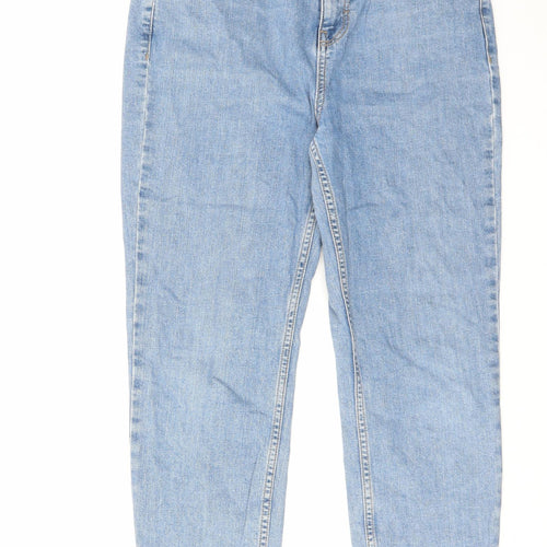 Topshop Womens Blue Cotton Tapered Jeans Size 30 in L28 in Regular Zip