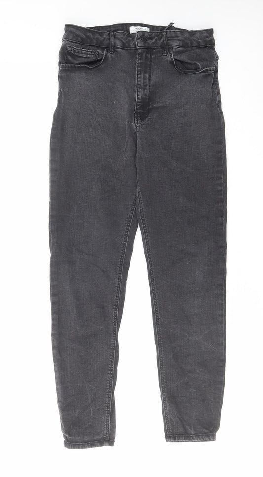 Zara Womens Grey Cotton Skinny Jeans Size 12 L25 in Regular Zip