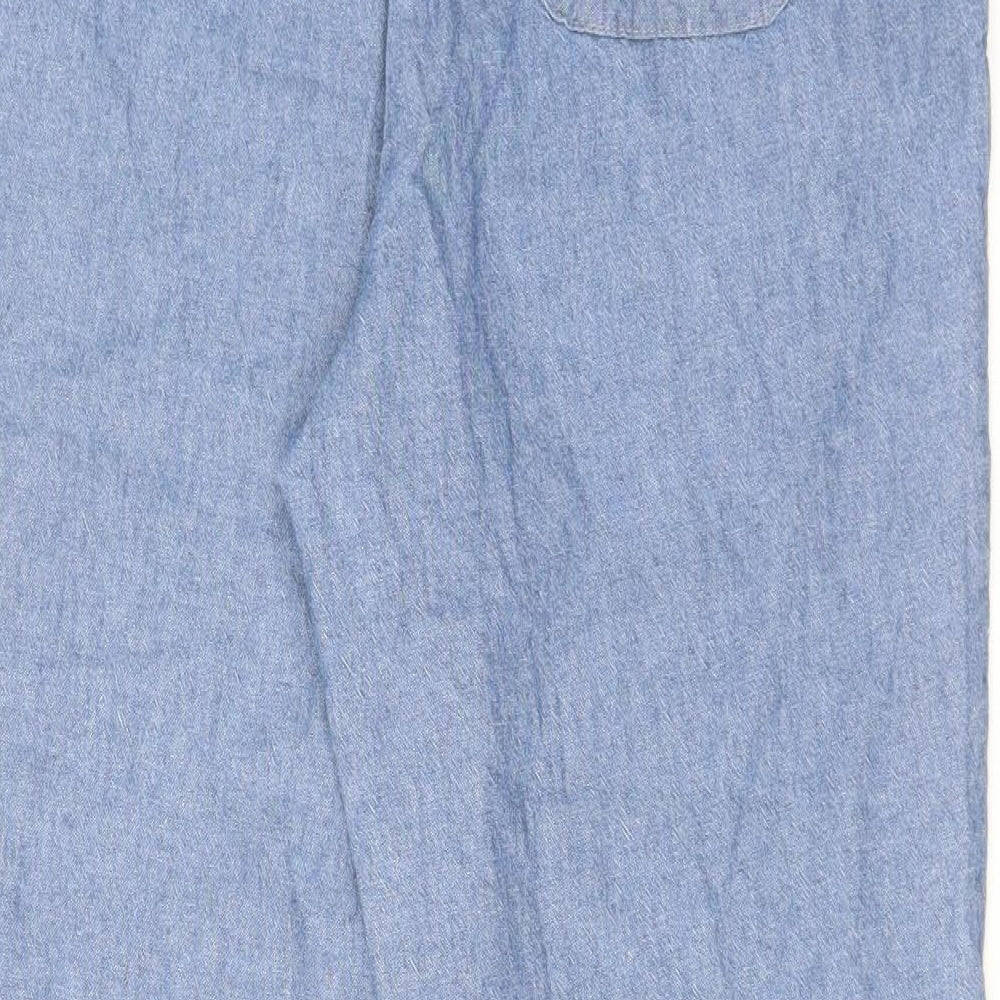 Damart Womens Blue Cotton Straight Jeans Size 14 L24 in Regular