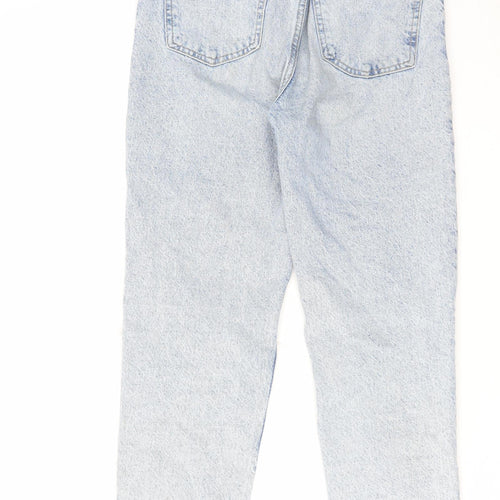 Zara Womens Blue Cotton Boyfriend Jeans Size 8 L27 in Regular Zip