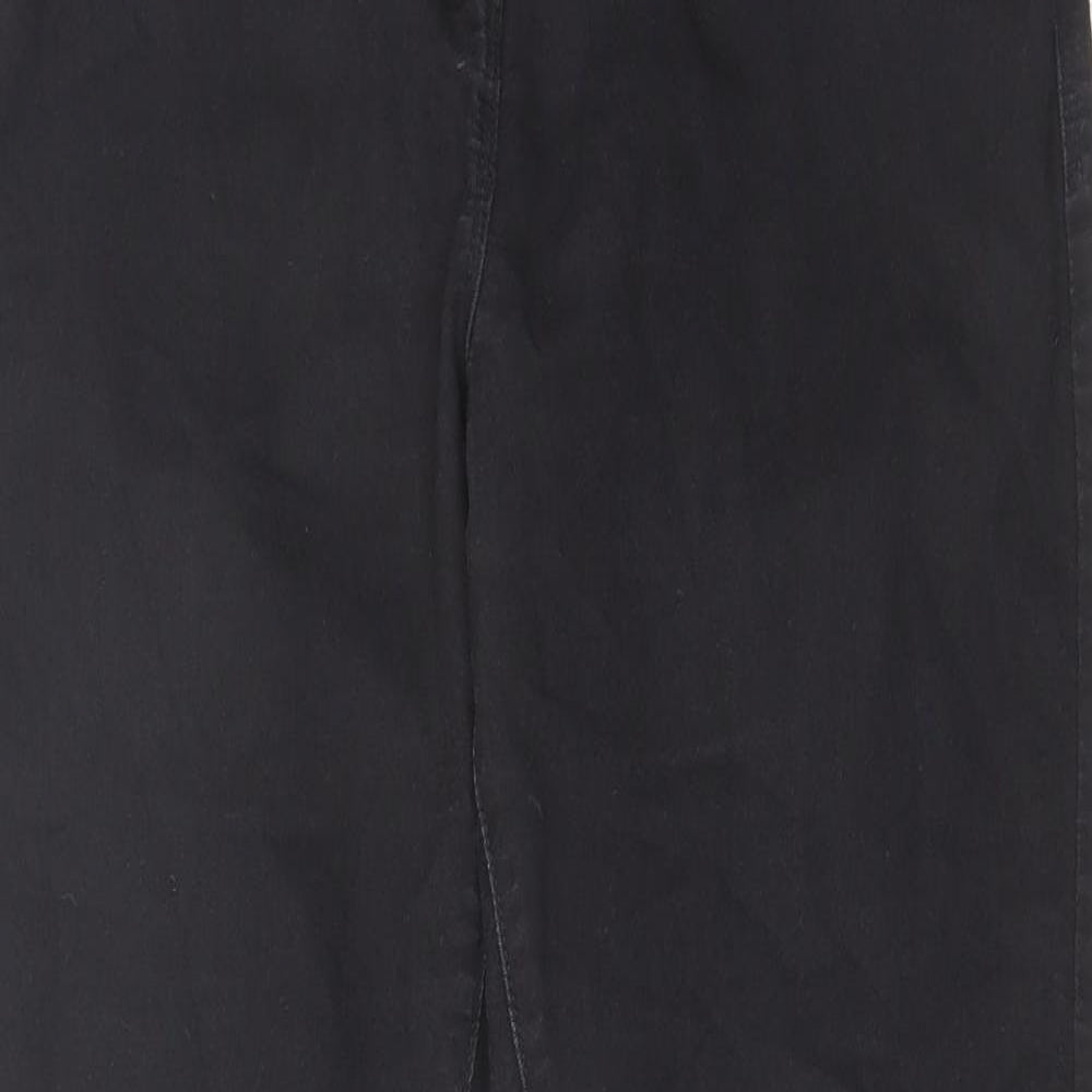 Marks and Spencer Womens Black Cotton Skinny Jeans Size 14 L28 in Regular Zip