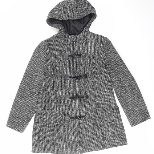 BHS Womens Grey Overcoat Coat Size 12 Button - Duffle Coat
