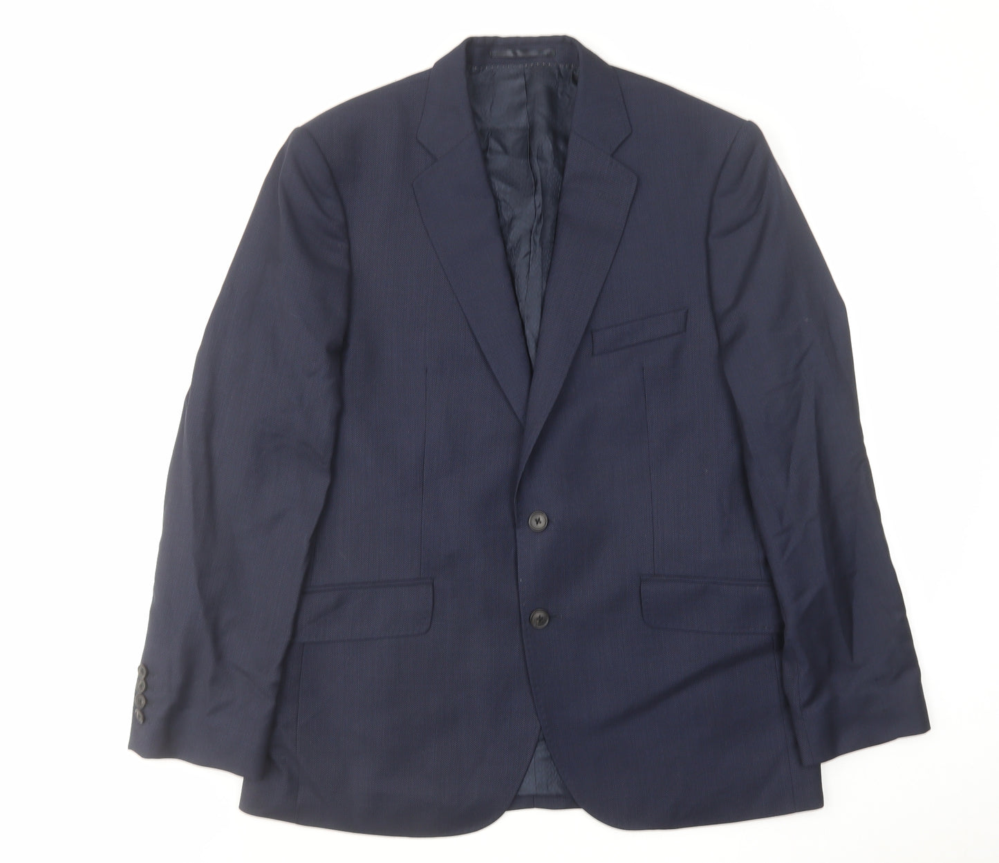 Jaeger Mens Blue Polyester Jacket Suit Jacket Size 42 Regular