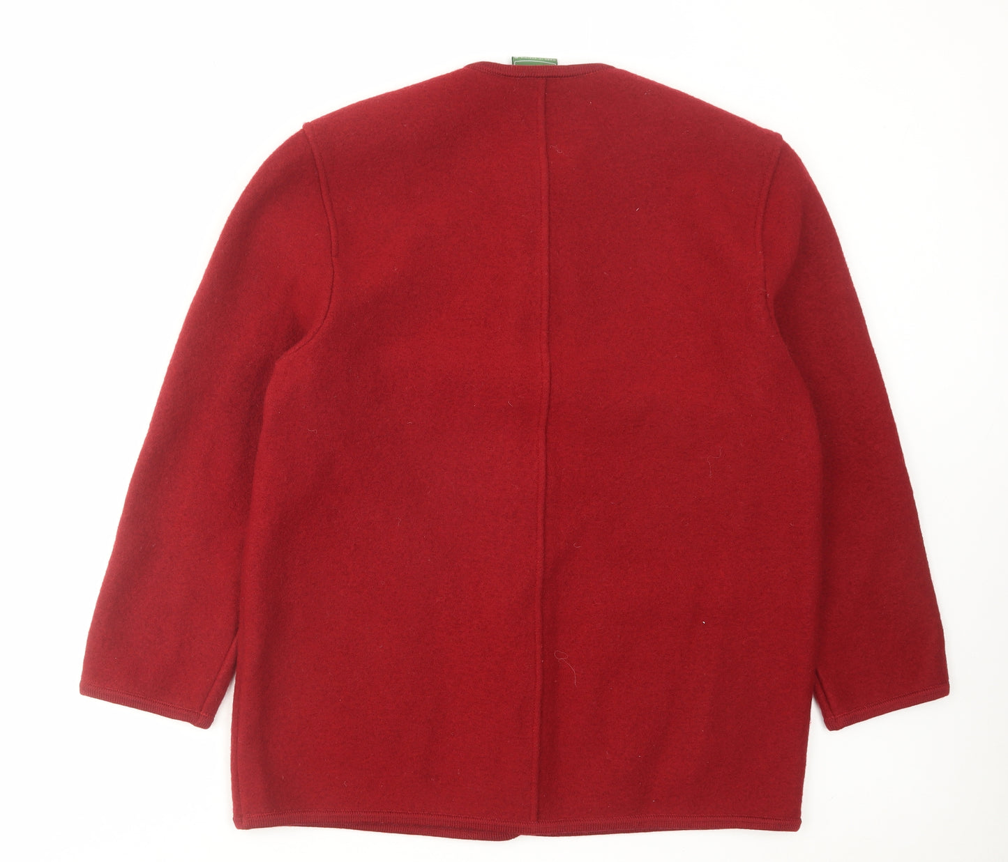 Geiger Womens Red Overcoat Coat Size 12 Button