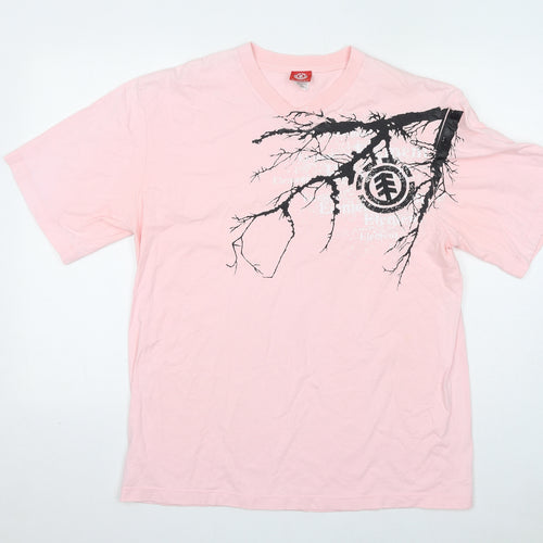 Element Womens Pink 100% Cotton Basic T-Shirt Size XL Crew Neck