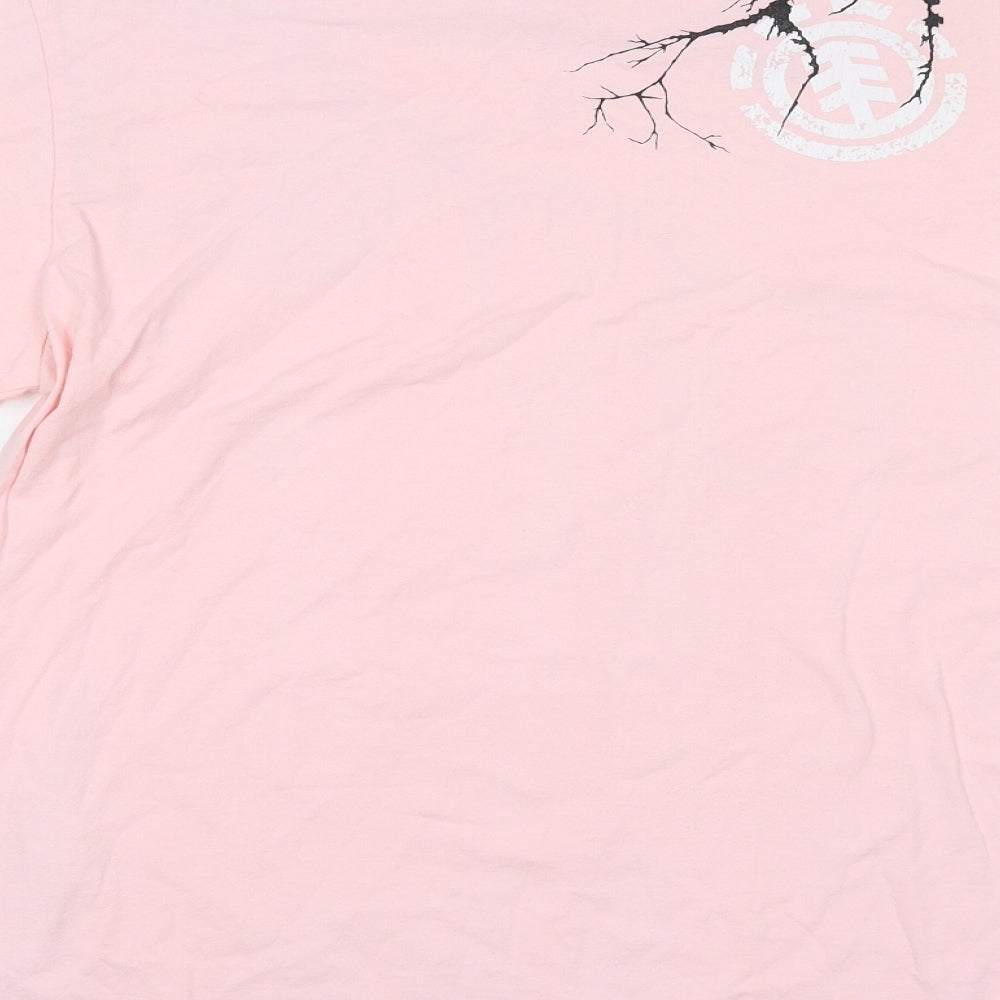 Element Womens Pink 100% Cotton Basic T-Shirt Size XL Crew Neck
