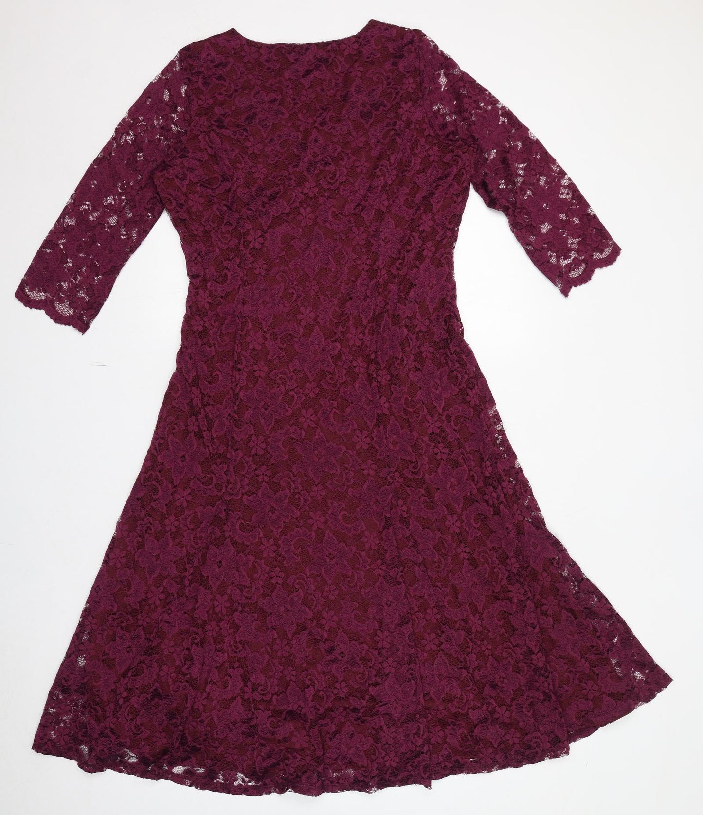 Per Una Womens Purple Polyimide A-Line Size 16 V-Neck Pullover