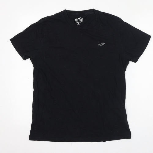 Hollister Womens Black 100% Cotton Basic T-Shirt Size M Crew Neck