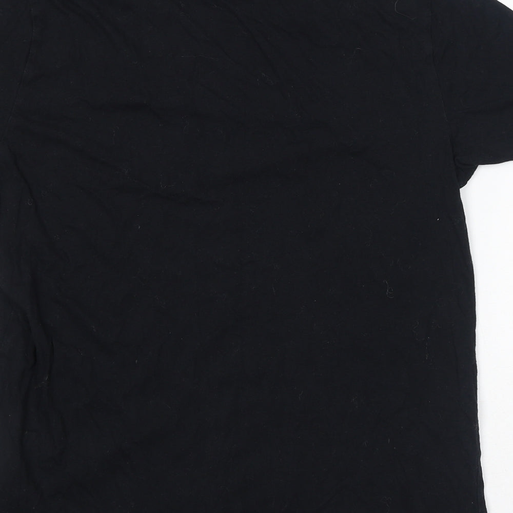 Hollister Womens Black 100% Cotton Basic T-Shirt Size M Crew Neck