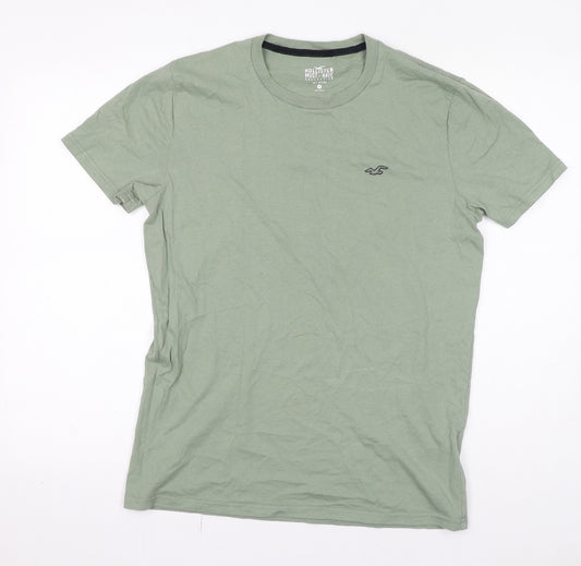 Hollister Womens Green 100% Cotton Basic T-Shirt Size M Round Neck