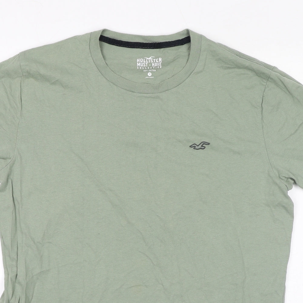 Hollister Womens Green 100% Cotton Basic T-Shirt Size M Round Neck