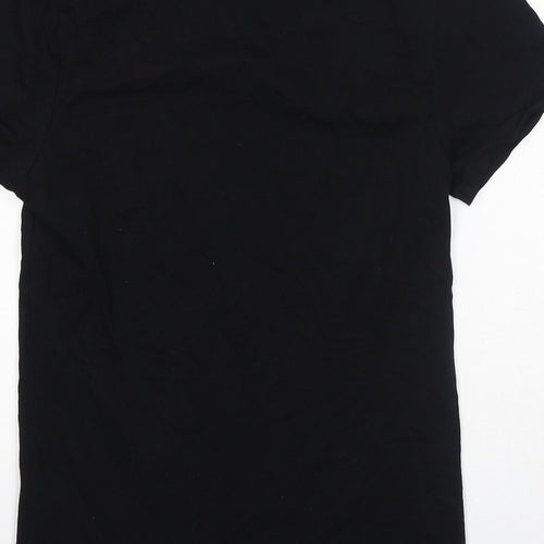 Divided by H&M Womens Black 100% Cotton Basic T-Shirt Size XS Round Neck