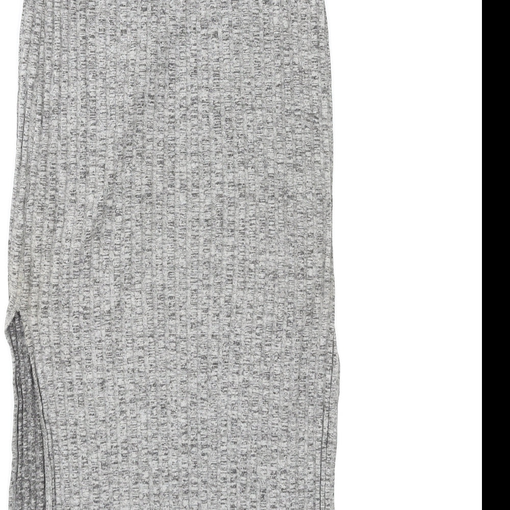 Topshop Womens Grey Cotton A-Line Skirt Size 6