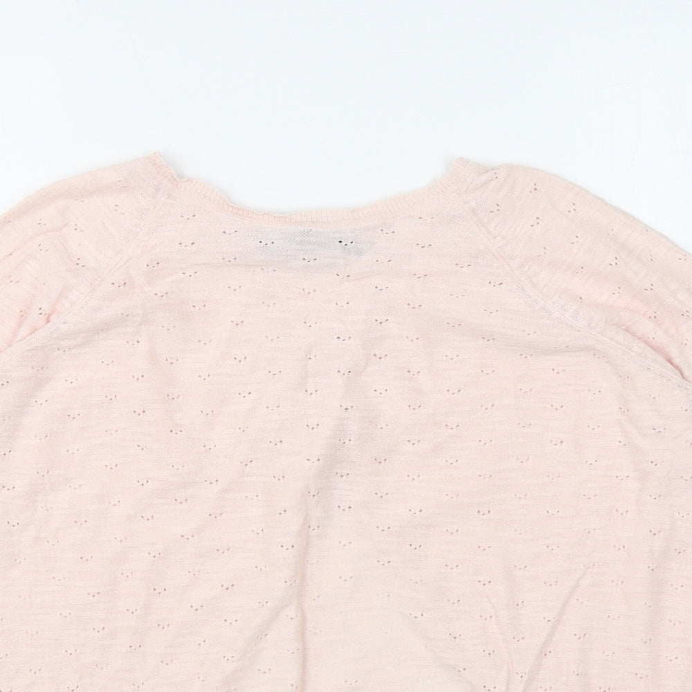 French Connection Womens Pink Round Neck 100% Cotton Pullover Jumper Size S