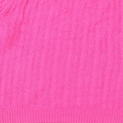 Crew Clothing Womens Pink V-Neck Cotton Pullover Jumper Size 16