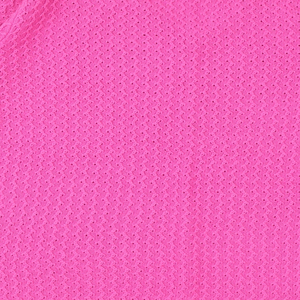 EWM Womens Pink V-Neck Acrylic Pullover Jumper Size L - Size 16-18