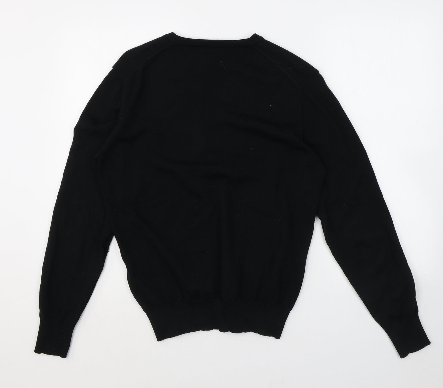 J.Lindeberg Mens Black V-Neck Wool Pullover Jumper Size L Long Sleeve