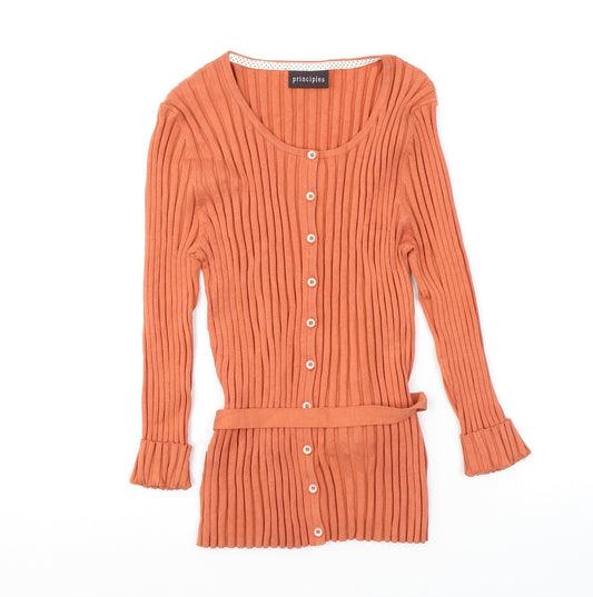 Principles Womens Orange Scoop Neck Modal Pullover Jumper Size 18