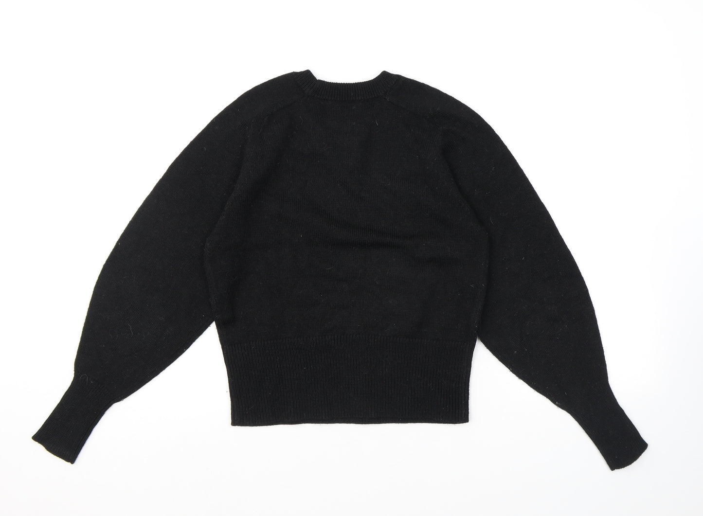 NEXT Womens Black Round Neck Polyester Pullover Jumper Size XS