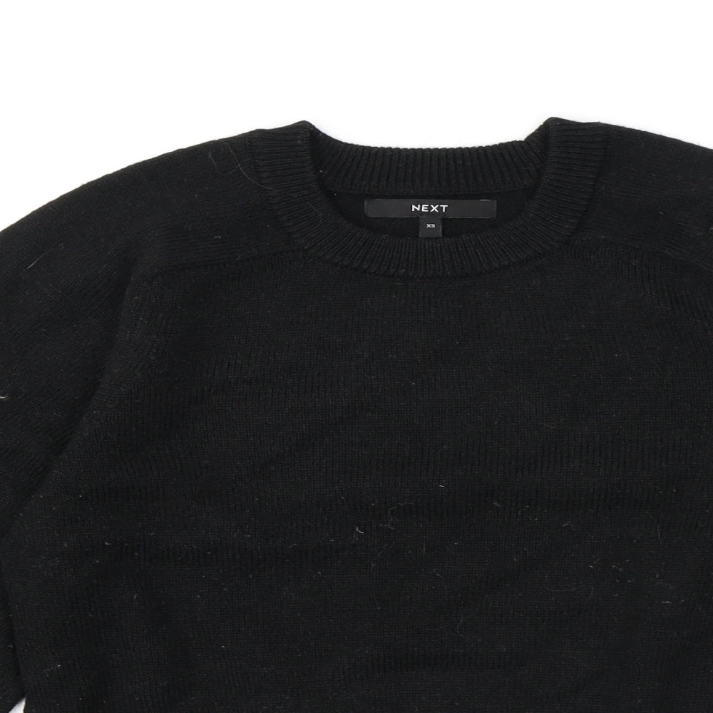 NEXT Womens Black Round Neck Polyester Pullover Jumper Size XS