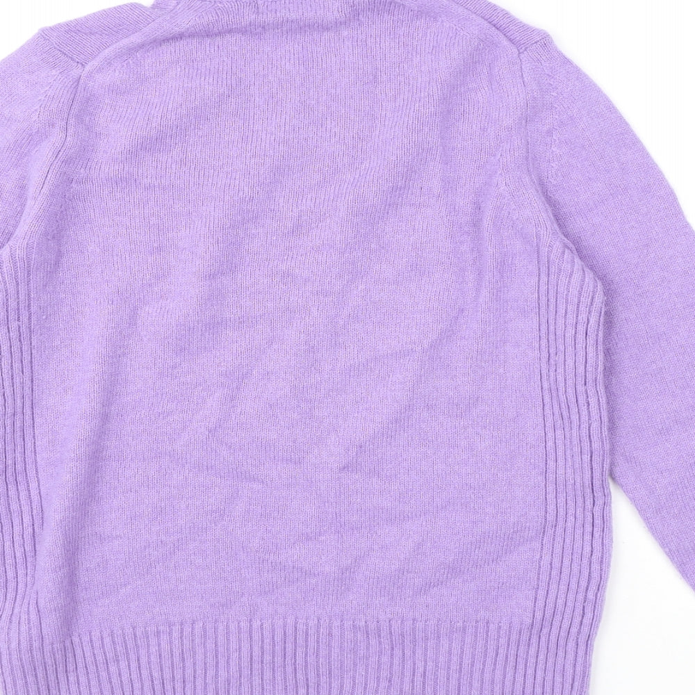 Marks and Spencer Womens Purple Roll Neck Wool Pullover Jumper Size 10