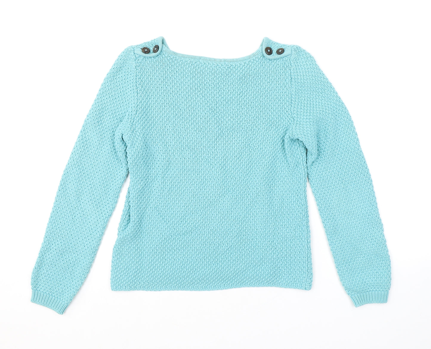 Boden Womens Blue Round Neck 100% Cotton Pullover Jumper Size 8