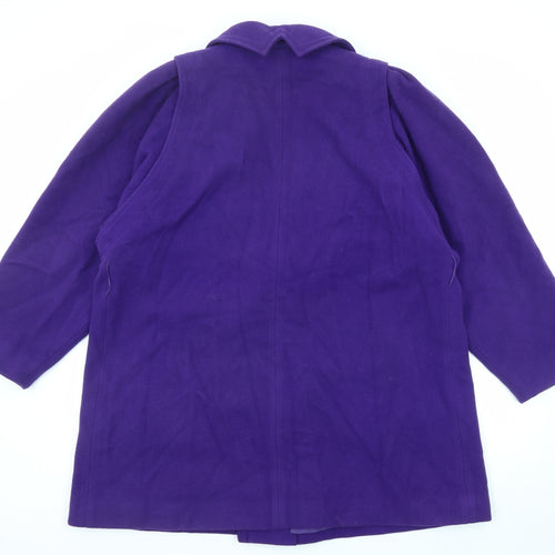 Cojana Womens Purple Overcoat Coat Size 12 Button