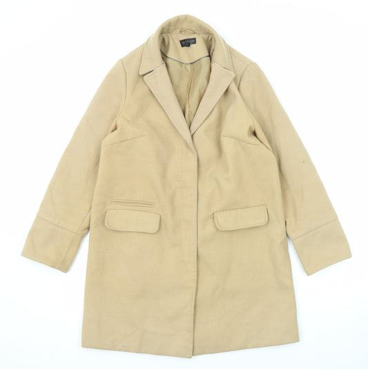 Topshop Womens Beige Overcoat Coat Size 10 Zip