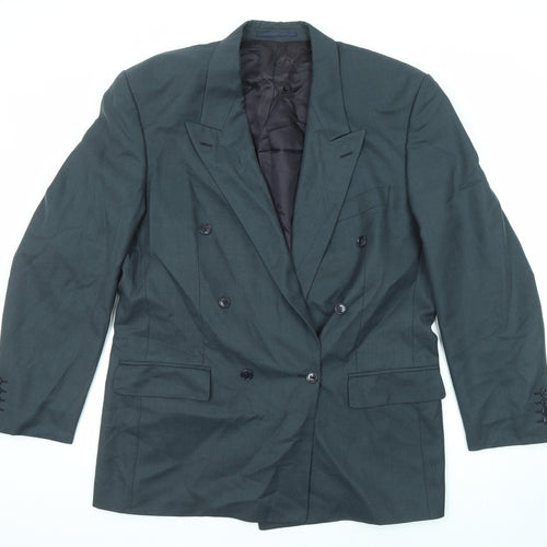 Pin Stripe Mens Grey Wool Jacket Suit Jacket Size 42 Regular