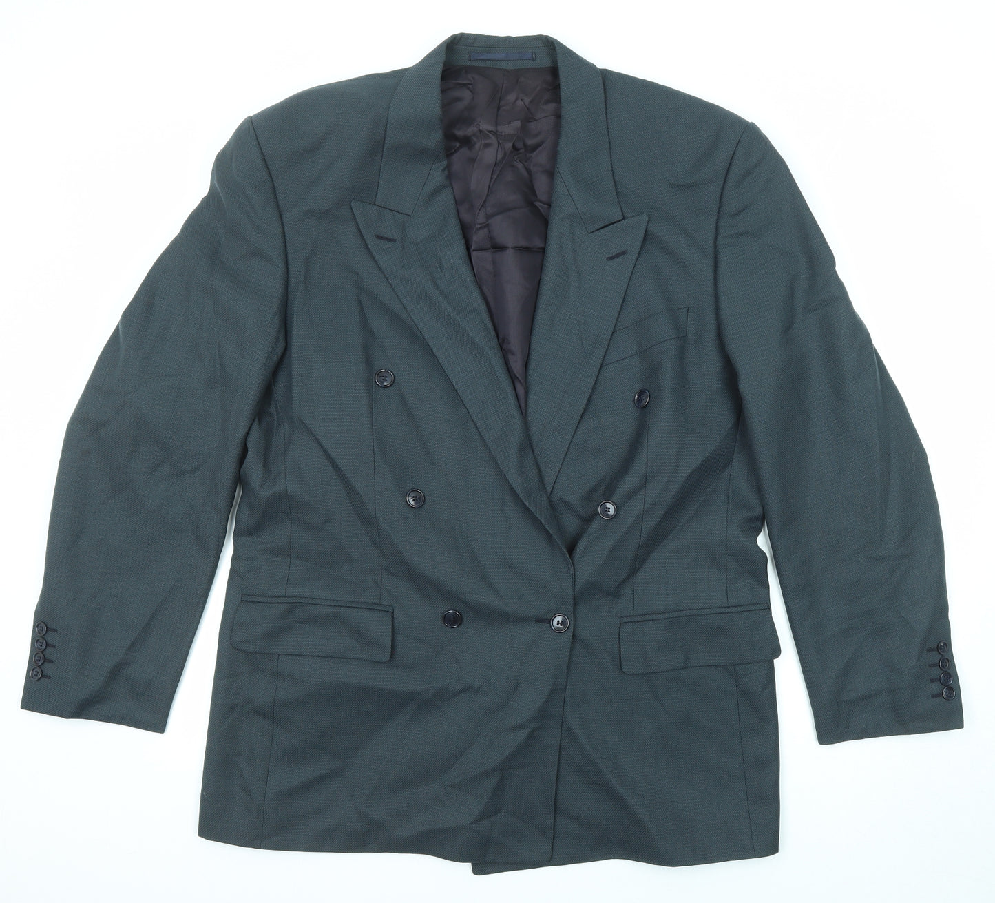 Pin Stripe Mens Grey Wool Jacket Suit Jacket Size 42 Regular