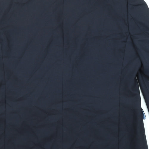 Charles Tyrwhitt Mens Blue Wool Jacket Suit Jacket Size 42 Regular