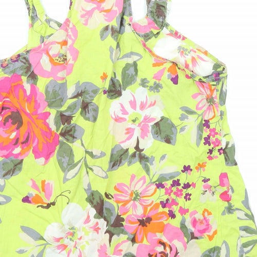 NEXT Womens Multicoloured Floral Cotton Basic Tank Size 14 Round Neck