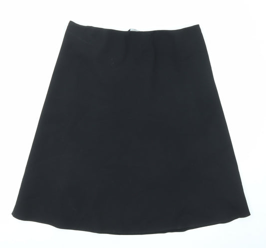 Bonmarché Womens Black Polyester A-Line Skirt Size 16