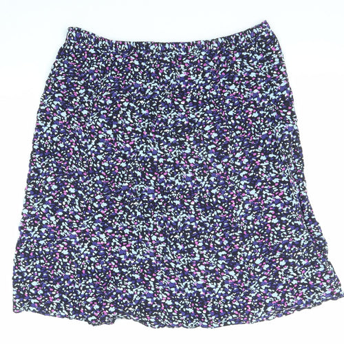 Bonmarché Womens Multicoloured Geometric Viscose A-Line Skirt Size 16